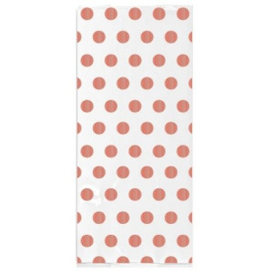Rose Gold Polka Dot Cello Bags with Twist Ties Pk/20
