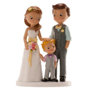 Dekora Wedding Couple with Boy Cake Topper