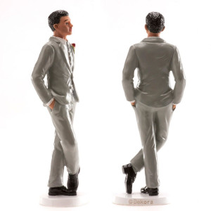 Dekora Groom Figurine in Grey Suit