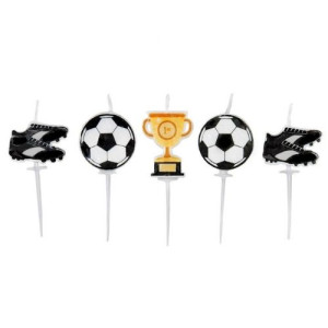 Football Party Pick Candles Pk/5