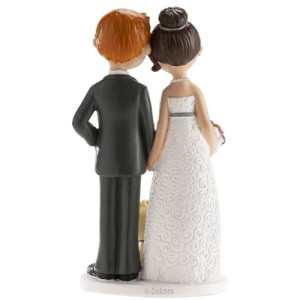 Dekora Wedding Couple with Dog Cake Topper