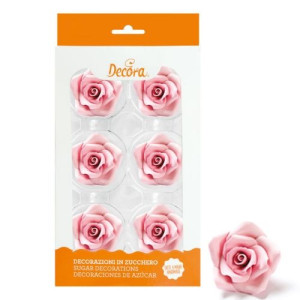 Decora 50mm Pink Roses Pk/6