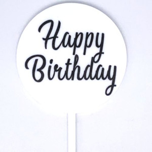Baby Paddle - Black Font Happy Birthday