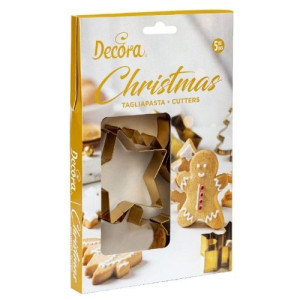 Decora Gold Metal Christmas Cutters Set/5