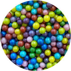 4mm Rainbow Mix Glimmer Pearls 80g 