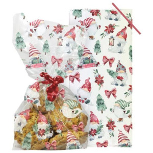 Christmas Gonk Cello Bags with Twist Ties Pk/20