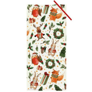 Festive Woodland Cello Bags with Twist Ties Pk/20