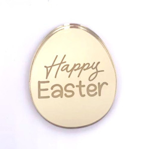 2" Happy Easter Egg - Gold Acrylic