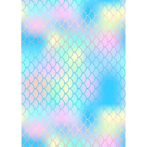 Iridescent Mermaid Scales Wafer Paper Sheets Pk/2