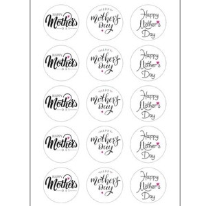 Happy Mother's Day Cupcake Toppers - 15 x 2"