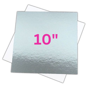 10" Square Silver/White Cut Edge Cards 