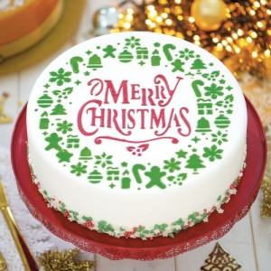 Decora Cake Stencil - Merry Christmas Garland
