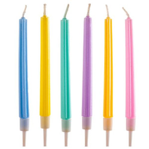 Dekora Colourful Birthday Candles Pk/6