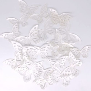 Crystal Candy Wafer Butterflies - Satin Pearl Pk/22
