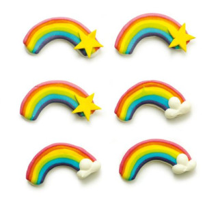 Decora Rainbow Sugar Decorations Pk/6