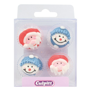 Culpitt Santa & Snowman Face Sugar Pipings Pk/12