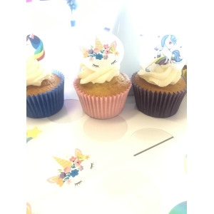 Pastel Unicorn Cupcake Toppers - 15 x 2"