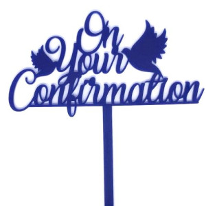 On Your Confirmation Topper - Navy Acrylic