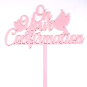 On Your Confirmation Topper - Baby Pink Acrylic