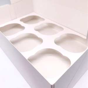White Cupcake Box - Holds Standard 6's or Mini 12's