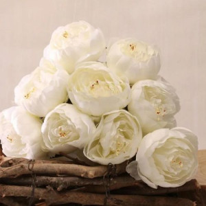 White Peony Bunch x 9 Flowers