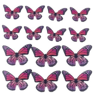 Crystal Candy Wafer Butterflies - Pink Monarch Pk/22