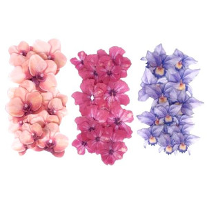 Crystal Candy Wafer Paper Mini Flowers - Tropical Trio