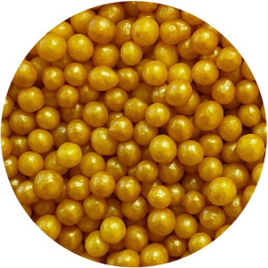 3mm Gold Glimmer Pearls 80g 