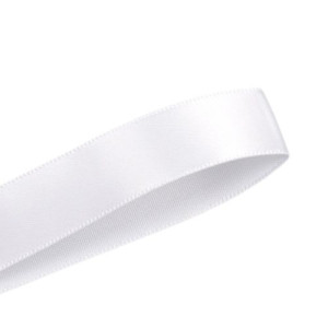 15mm White Double Faced Satin Ribbon 100 yards