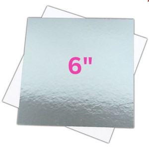 6" Square Silver/White Cut Edge Cards 