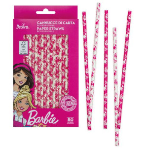 Decora Barbie Straws Pk/80