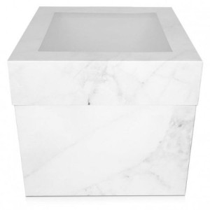 Marble Luxury Gloss Finish Extra Deep Cake Box With Window 12"
