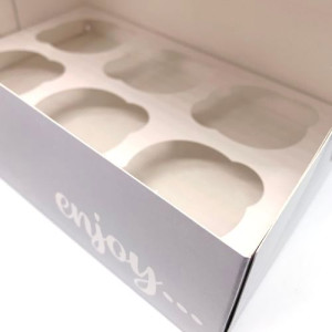 Dove Grey Treat Cupcake Boxes - Holds Standard 6's or Mini 12's