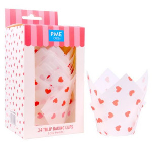PME Tulip Muffin Wraps Pk/24 - Love Hearts