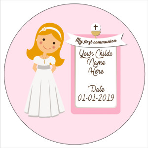 Red Haired Communion Girl Edible Topper