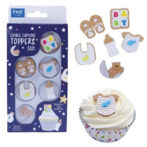PME Edible Cupcake Toppers - Baby Pk/6