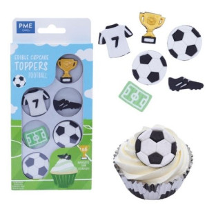 PME Edible Cupcake Toppers - Football Pk/6