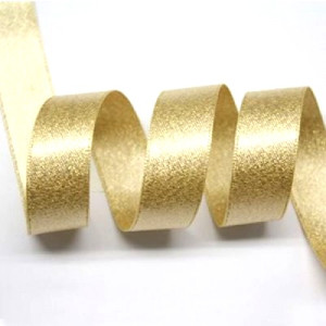 15mm Light Gold Sparkle Ribbon