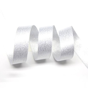 15mm Light Silver Sparkle Ribbon