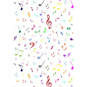 Colourful Music Notes Wafer Paper Sheets Pk/2