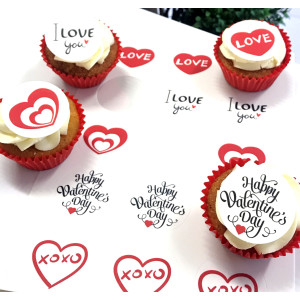 Valentine's Mixed Cupcake Toppers - 15 x 2"