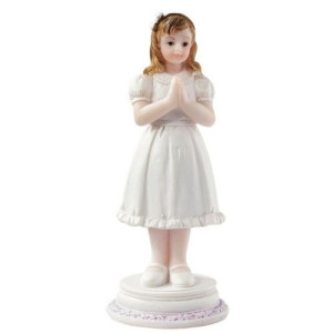 Praying Communion Girl Standing Cake Topper 