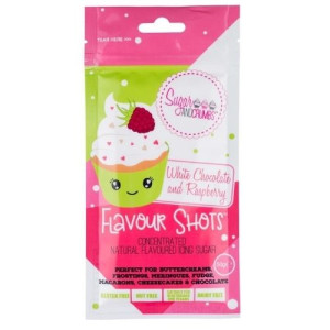 Flavour Shots! Concentrated Flavoured Icing Sugar - White Chocolate & Raspberry 