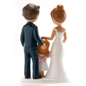 Dekora Wedding Couple with Girl Cake Topper
