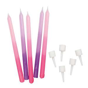 Pink/Purple Ombre Candles Pk/12