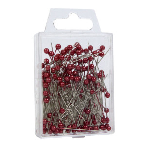 Red Pearl Top Pins Pk/144