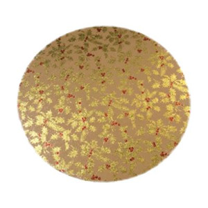 10" Gold Holly Double Thick Card