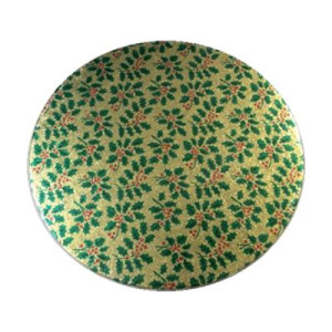 10" Green Holly on Gold Double Thick Card