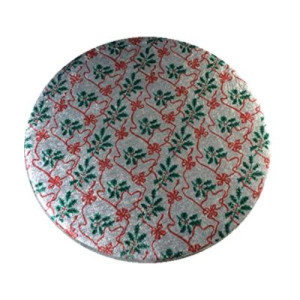 10" Red Bow/Holly Double Thick card